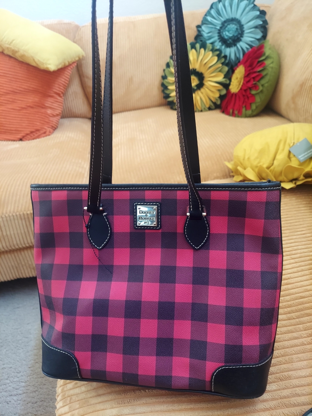 Dooney & Bourke Nwot Red Plaid Tote Bag